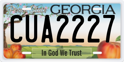 GA license plate CUA2227