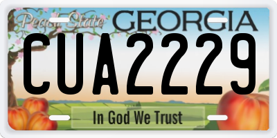 GA license plate CUA2229