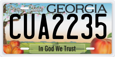 GA license plate CUA2235