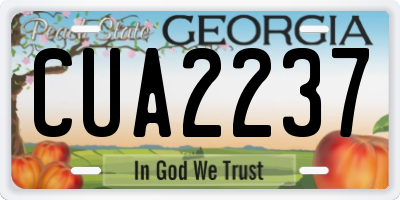 GA license plate CUA2237