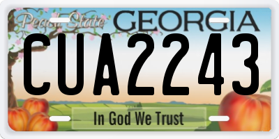GA license plate CUA2243