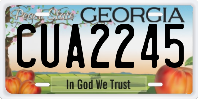 GA license plate CUA2245