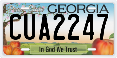 GA license plate CUA2247