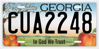 GA license plate CUA2248