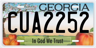 GA license plate CUA2252