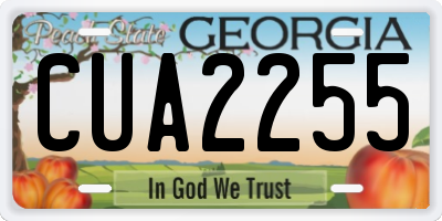 GA license plate CUA2255