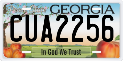 GA license plate CUA2256