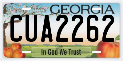 GA license plate CUA2262