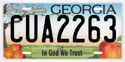 GA license plate CUA2263