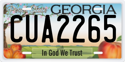GA license plate CUA2265