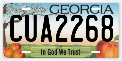 GA license plate CUA2268