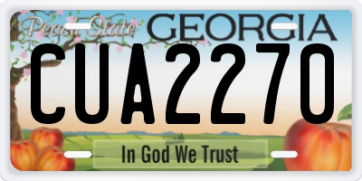 GA license plate CUA2270