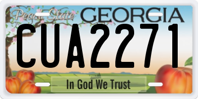 GA license plate CUA2271