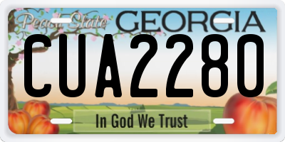 GA license plate CUA2280
