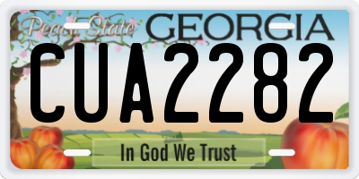 GA license plate CUA2282