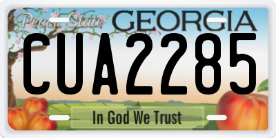 GA license plate CUA2285