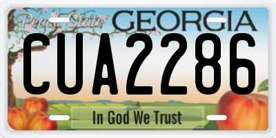 GA license plate CUA2286