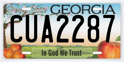 GA license plate CUA2287