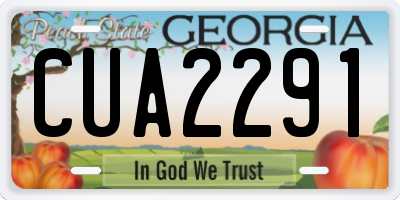 GA license plate CUA2291