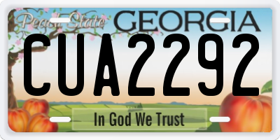 GA license plate CUA2292