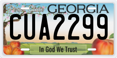 GA license plate CUA2299