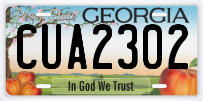 GA license plate CUA2302