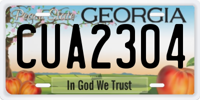GA license plate CUA2304