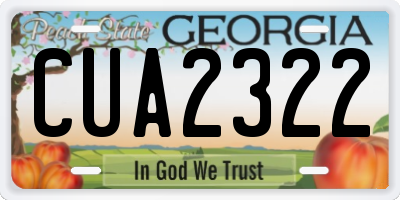 GA license plate CUA2322