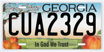 GA license plate CUA2329