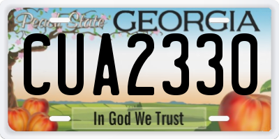 GA license plate CUA2330