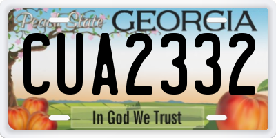 GA license plate CUA2332
