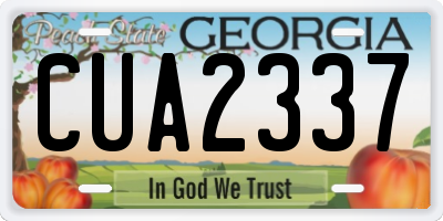 GA license plate CUA2337