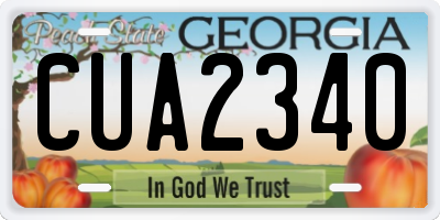GA license plate CUA2340