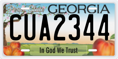 GA license plate CUA2344