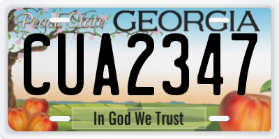 GA license plate CUA2347