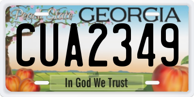 GA license plate CUA2349