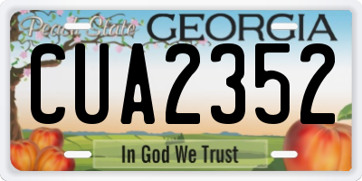 GA license plate CUA2352