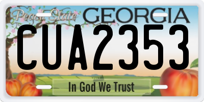 GA license plate CUA2353