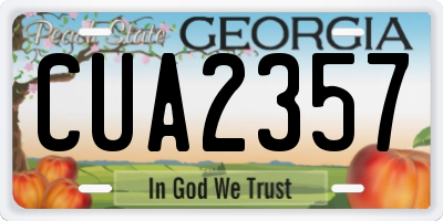 GA license plate CUA2357