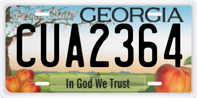 GA license plate CUA2364