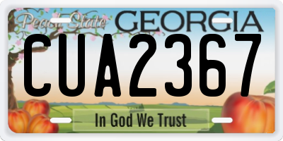 GA license plate CUA2367