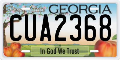GA license plate CUA2368