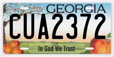 GA license plate CUA2372