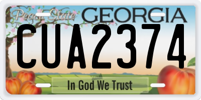 GA license plate CUA2374