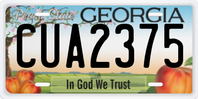 GA license plate CUA2375