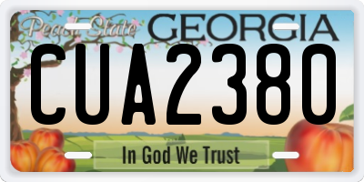 GA license plate CUA2380