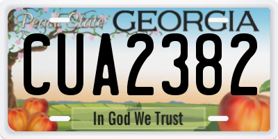GA license plate CUA2382