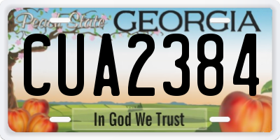 GA license plate CUA2384