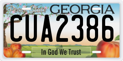 GA license plate CUA2386