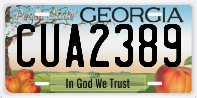 GA license plate CUA2389
